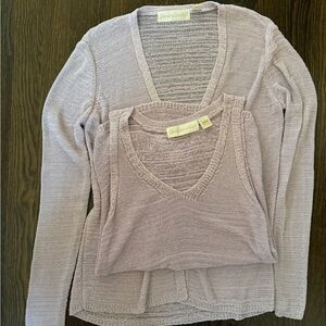 Dana Buchman Lavender Knit Sweater Twin Set